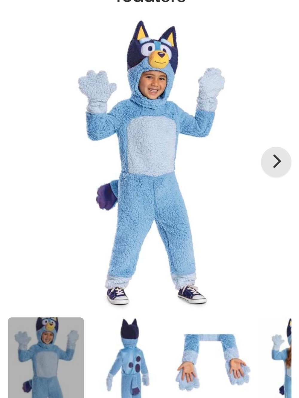 Bluey Deluxe Toddler Costume 3T-4T Disguise Sherpa Jumpsuit Headpiece Halloween